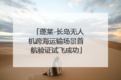 蓬莱-长岛无人机跨海运输场景首航验证试飞成功