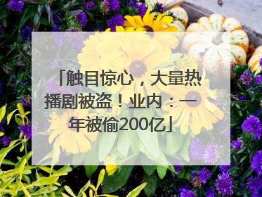 触目惊心，大量热播剧被盗！业内：一年被偷200亿