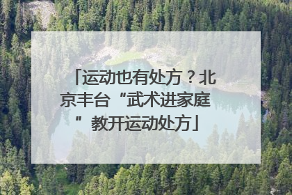 运动也有处方？北京丰台“武术进家庭”教开运动处方