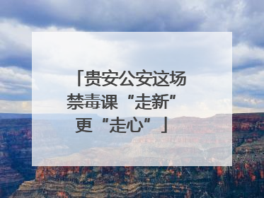 贵安公安这场禁毒课“走新”更“走心”