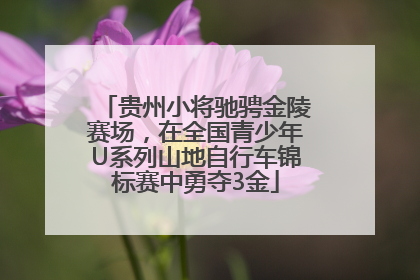 贵州小将驰骋金陵赛场，在全国青少年U系列山地自行车锦标赛中勇夺3金