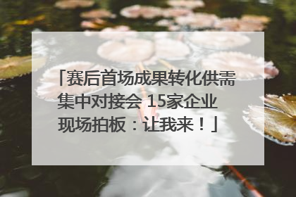 赛后首场成果转化供需集中对接会 15家企业现场拍板：让我来！
