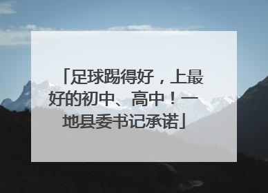 足球踢得好，上最好的初中、高中！一地县委书记承诺