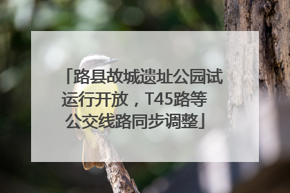 路县故城遗址公园试运行开放，T45路等公交线路同步调整