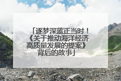 逐梦深蓝正当时！《关于推动海洋经济高质量发展的提案》背后的故事