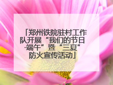 郑州铁院驻村工作队开展“我们的节日·端午”暨“三夏”防火宣传活动