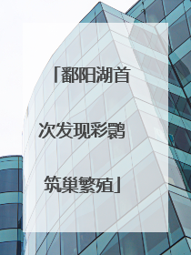 鄱阳湖首次发现彩鹮筑巢繁殖