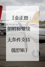 金正恩：朝鲜将继续无条件支持俄罗斯