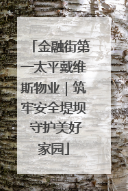 金融街第一太平戴维斯物业｜筑牢安全堤坝 守护美好家园