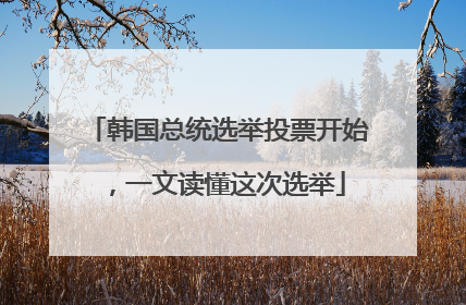 韩国总统选举投票开始，一文读懂这次选举