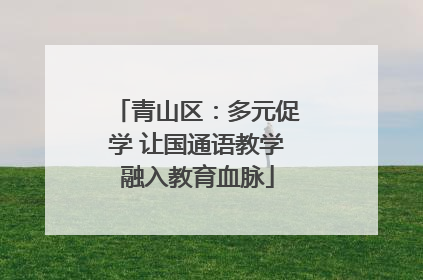 青山区：多元促学 让国通语教学融入教育血脉