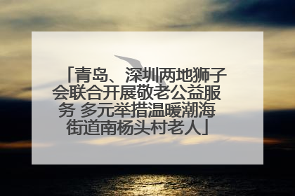 青岛、深圳两地狮子会联合开展敬老公益服务 多元举措温暖潮海街道南杨头村老人