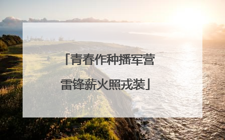 青春作种播军营 雷锋薪火照戎装