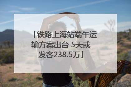 铁路上海站端午运输方案出台 5天或发客238.5万