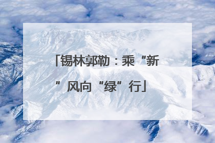 锡林郭勒：乘“新”风向“绿”行