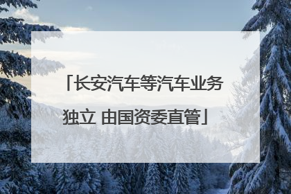 长安汽车等汽车业务独立 由国资委直管