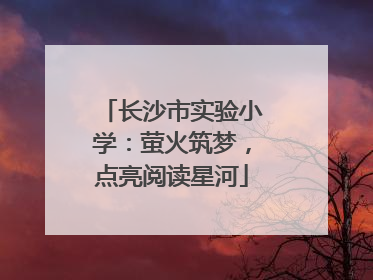 长沙市实验小学：萤火筑梦，点亮阅读星河