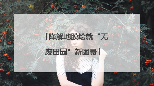 降解地膜绘就“无废田园”新图景