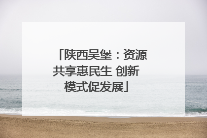 陕西吴堡：资源共享惠民生 创新模式促发展