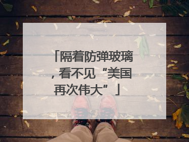 隔着防弹玻璃，看不见“美国再次伟大”