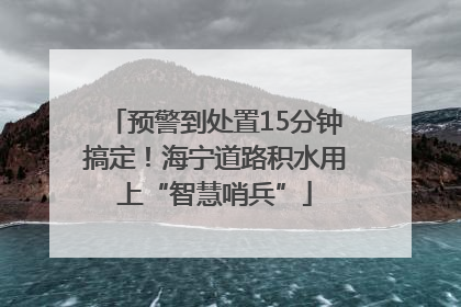 预警到处置15分钟搞定！海宁道路积水用上“智慧哨兵”