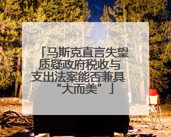 马斯克直言失望 质疑政府税收与支出法案能否兼具“大而美”
