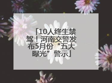10人终生禁驾！河南交警发布5月份“五大曝光”警示