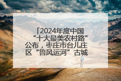 2024年度中国“十大最美农村路”公布，枣庄市台儿庄区“鲁风运河”古城文化廊道上榜！