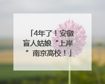 4年了！安徽盲人姑娘“上岸”南京高校！