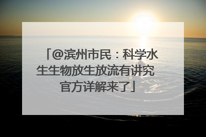 @滨州市民：科学水生生物放生放流有讲究 官方详解来了
