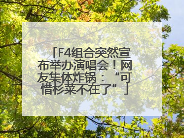 F4组合突然宣布举办演唱会！网友集体炸锅：“可惜杉菜不在了”