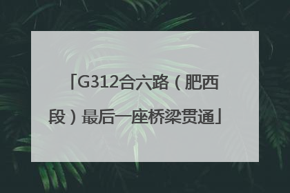 G312合六路（肥西段）最后一座桥梁贯通
